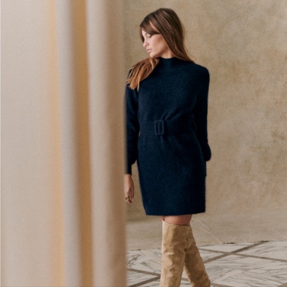 Sezane Enola Dress Marine. - Size L